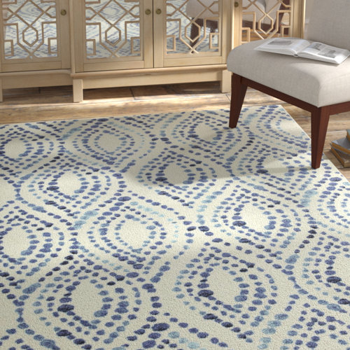 Langley Street Bradyn Geometric Navy/White Area Rug & Reviews Wayfair